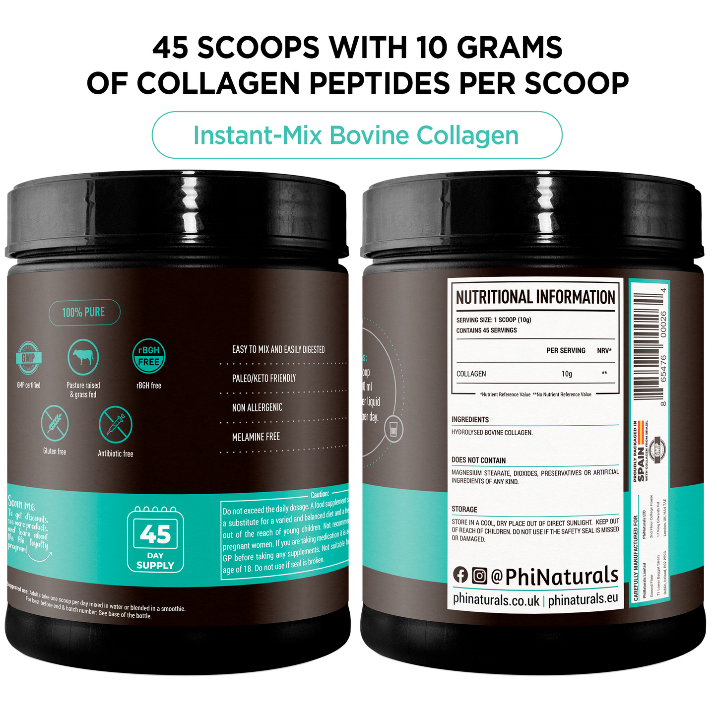 Hydrolysed Collagen Peptides 454 Grams Unflavored