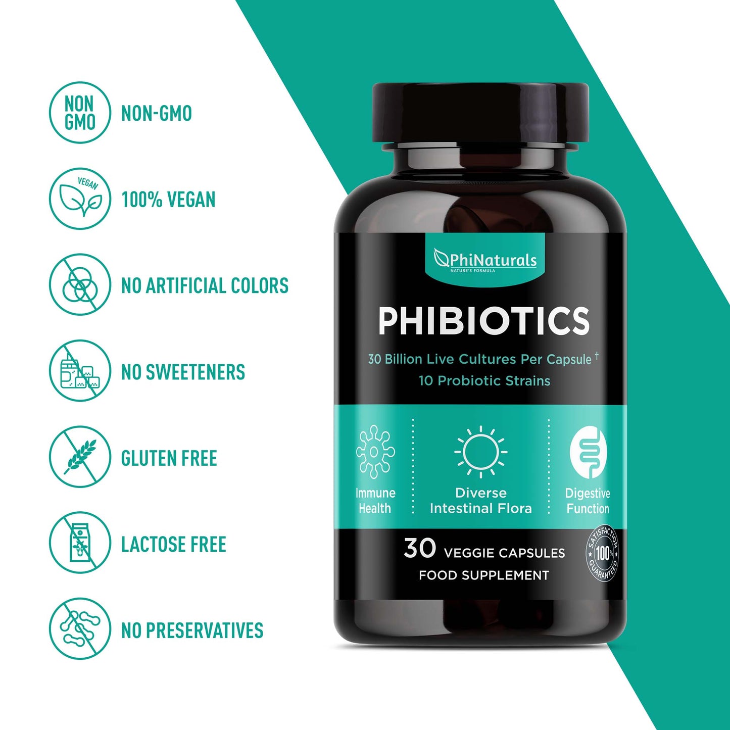 Phibiotics | Probiotic Supplement 30 Billion CFU