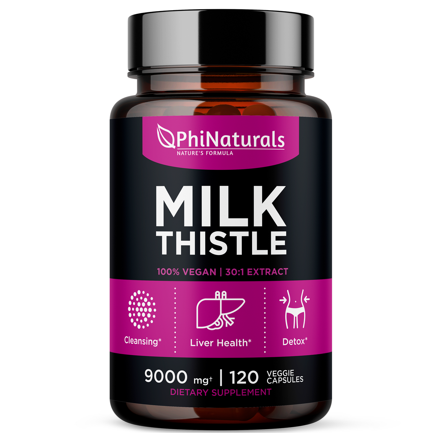 Milk Thistle Silymarin 30x Extract Supplement (Equivalent 9000 mg)