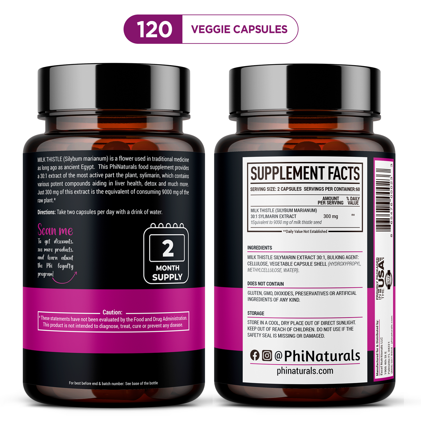 Milk Thistle Silymarin 30x Extract Supplement (Equivalent 9000 mg)
