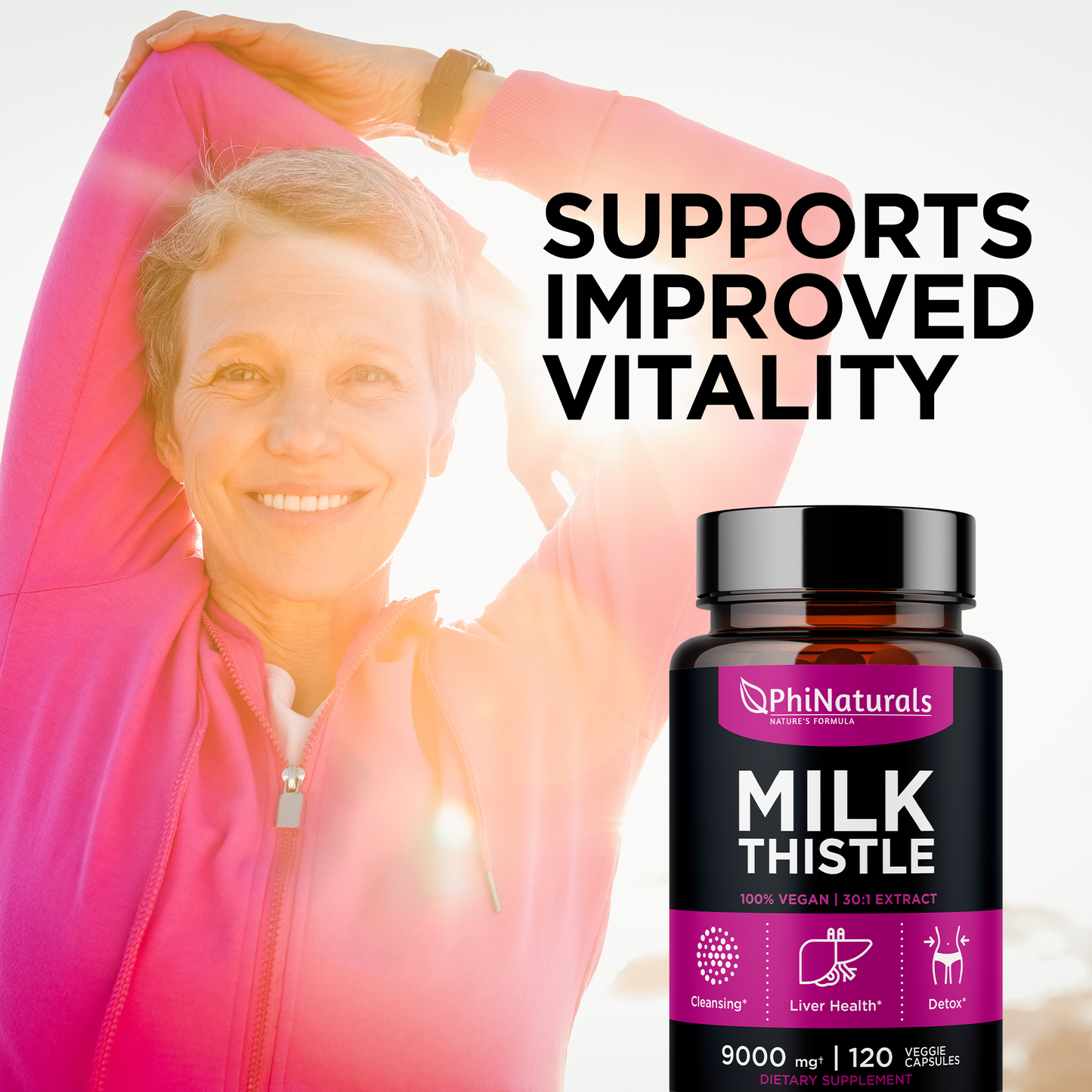 Milk Thistle Silymarin 30x Extract Supplement (Equivalent 9000 mg)