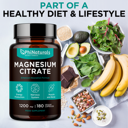 Magnesium Citrate 1200 mg (192 mg elemental) Supplement