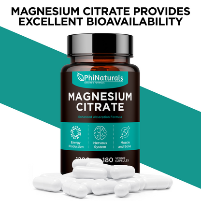 Magnesium Citrate 1200 mg (192 mg elemental) Supplement